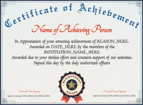 Achievement Certificate Alt